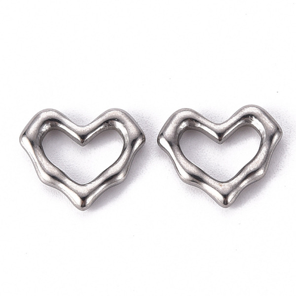 

PandaHall 304 Stainless Steel Linking Rings, Heart, Stainless Steel Color, 13x15x2.5mm, Inner Diameter: 5X9.5mm 304 Stainless Steel Heart