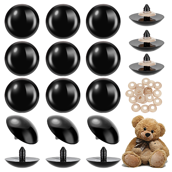 

PandaHall AHANDMAKER 20Pcs Safety Eyes for Amigurumi with Washers 40mm Plastic Safety Eyes for Crochet Craft Black Plastic Crochet Safety...