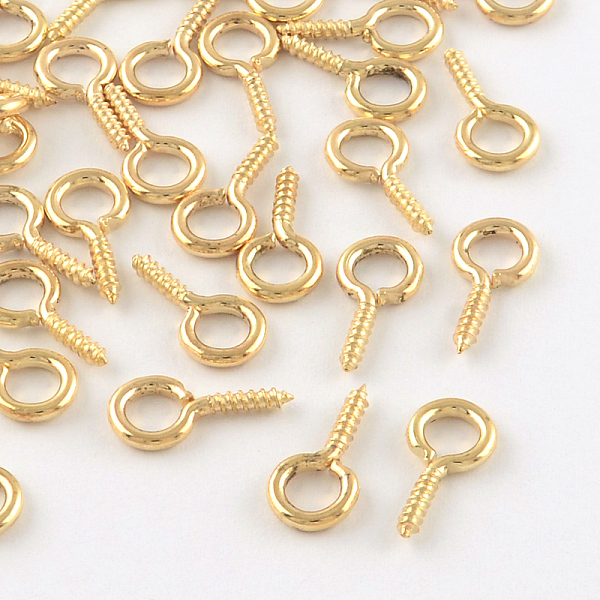 

PandaHall Iron Screw Eye Pin Peg Bails, For Half Drilled Beads, Light Gold, 13x6.5x1.5mm, Hole: 4mm, Pin: 1.5mm Iron