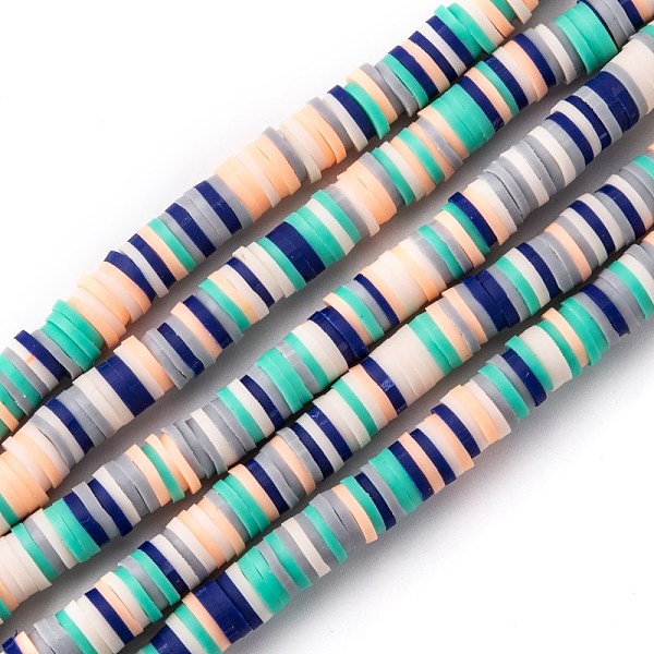 

PandaHall Handmade Polymer Clay Beads Strands, for DIY Jewelry Crafts Supplies, Heishi Beads, Disc/Flat Round, Turquoise, 6x0.5~1mm, Hole..., Green