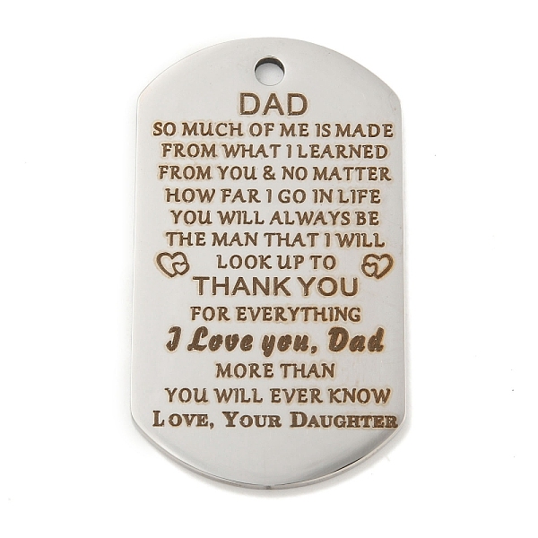 

PandaHall 201 Stainless Steel Pendants, Praise Message Charms, Oval with Word Charms, Stainless Steel Color, 49x28x2mm, Hole: 3mm 201...