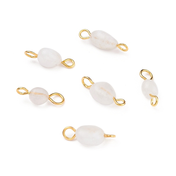 

PandaHall Natural White Moonstone Links Connectors, with Golden Iron Findings, Nuggets, 14~18x5~8x4~6mm, Hole: 1.5mm & 2~3mm White Moonstone...