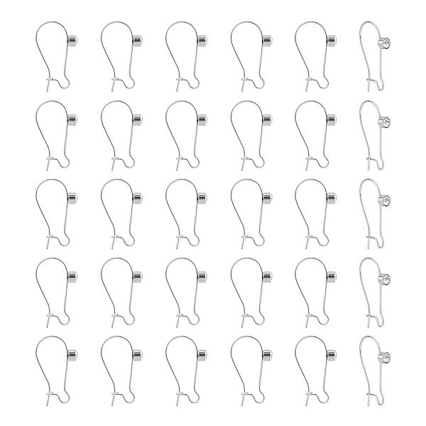 

PandaHall Unicraftale 30Pcs 304 Stainless Steel Hoop Earrings Findings, Kidney Ear Wires, with Clear Cubic Zirconia, Stainless Steel Color...