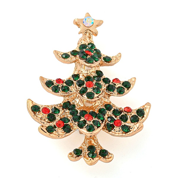 

PandaHall Christmas Tree Theme Zinc Alloy with Rhinestone Brooches, Enamel Pins, Golden, 47x35.5x8mm Alloy+Rhinestone Christmas Tree