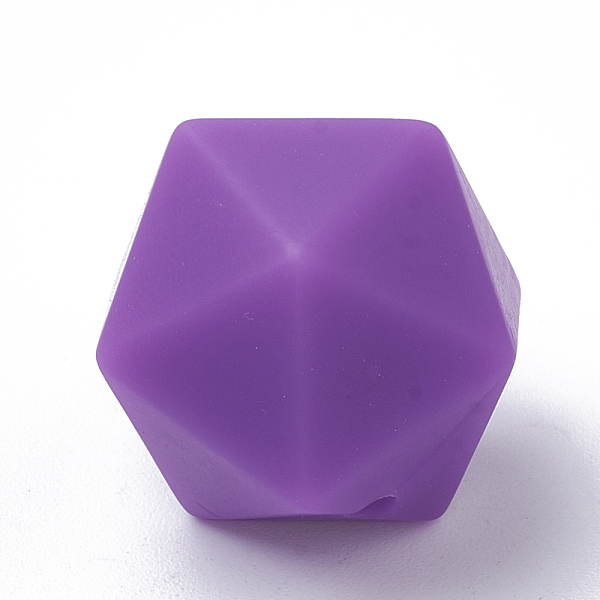 

PandaHall Food Grade Eco-Friendly Silicone Focal Beads, Chewing Beads For Teethers, DIY Nursing Necklaces Making, Icosahedron, Purple...