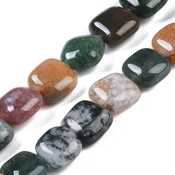 

PandaHall Natural Indian Agate Beads Strands, Square, 8.5x8.5x5mm, Hole: 1.6mm, about 50pcs/strand, 16.34''(41.5cm) Indian Agate Square