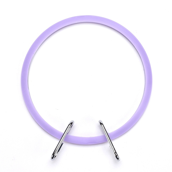 

PandaHall Ring Embroidery Plastic Hoops, with Iron Clasp, Lilac, 155x130x19mm, Inner Diameter: 121x103mm Plastic Purple