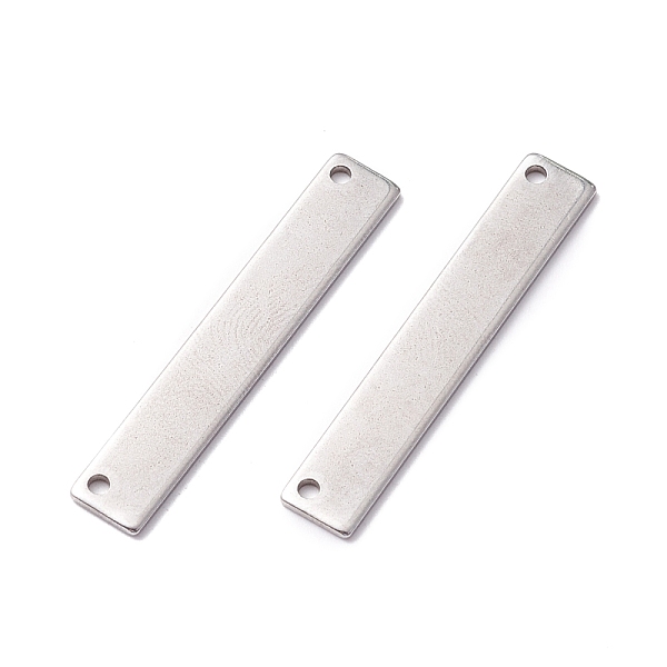 

PandaHall 304 Stainless Steel Connector Charms, Rectangle, Stainless Steel Color, 35x6x1mm, Hole: 1.5mm 304 Stainless Steel Rectangle