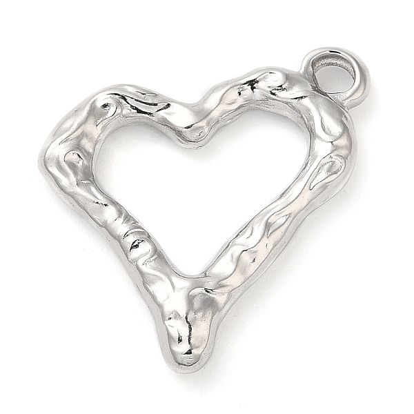 

PandaHall 304 Stainless Steel Pendants, Heart Charm, Stainless Steel Color, 21x22x3mm, Hole: 2mm 304 Stainless Steel Heart