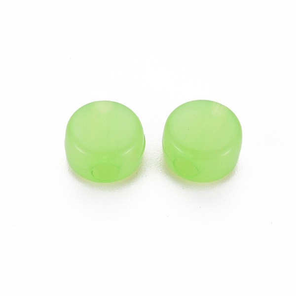 

PandaHall Transparent Acrylic Beads, Dyed, Flat Round, Light Green, 8.5x5.5mm, Hole: 2.5mm, about 1774pcs/500g Acrylic Flat Round