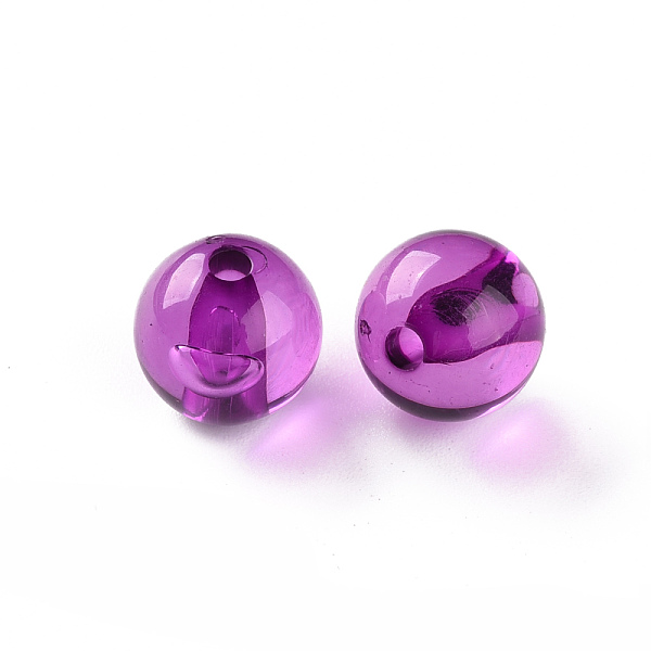 

PandaHall Transparent Acrylic Beads, Round, Purple, 12x11mm, Hole: 2.5mm, about 566pcs/500g Acrylic Round Purple