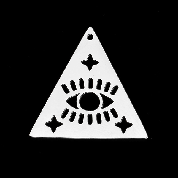

PandaHall Stainless Steel Pendants, Laser Cut, Stainless Steel Color, Eye & Star, Triangle Pattern, 25x25x1mm Stainless Steel Triangle