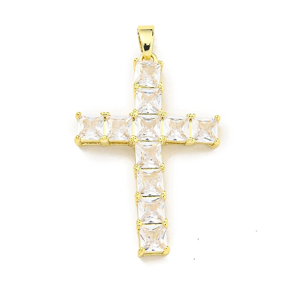 

PandaHall Brass Micro Pave Cubic Zirconia Pendants, Cross Charms, Pink, Real 18K Gold Plated, 33x22x4mm, Hole: 5x2.5mm Brass+Cubic Zirconia...