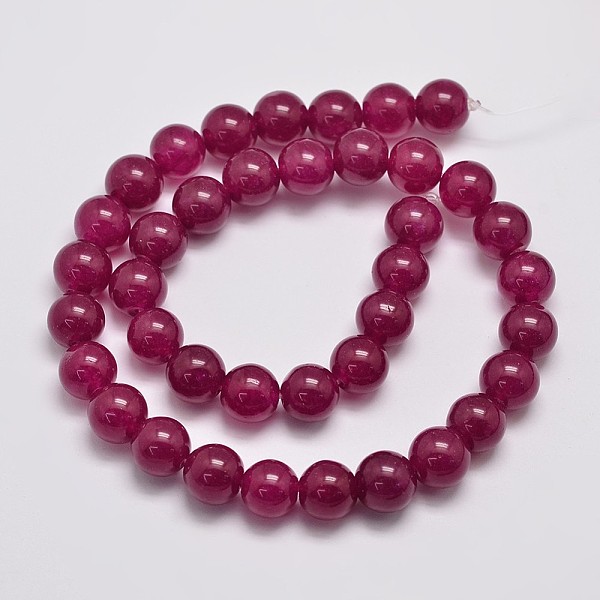 

PandaHall Natural & Dyed Malaysia Jade Bead Strands, Round, Medium Violet Red, 10mm, Hole: 1.0mm, about 38pcs/strand, 15 inch Malaysia Jade...