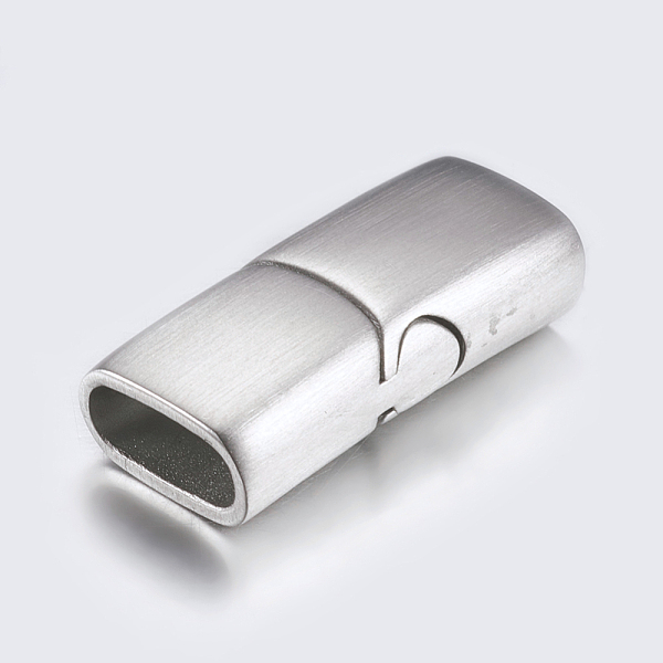 

PandaHall 304 Stainless Steel Magnetic Clasps with Glue-in Ends, Frosted, Rectangle, Stainless Steel Color, 22.5x10x6mm, Hole: 4x8mm...