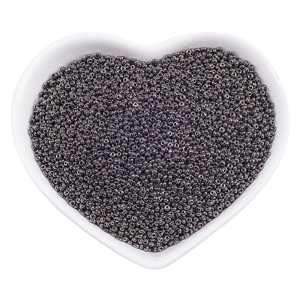 

PandaHall FINGERINSPIRE 15/0 Glass Seed Beads 1.5mm 16500pcs Plated Round Ball Beads Spacer (Black) for Jewelry Making, Crafting Glass
