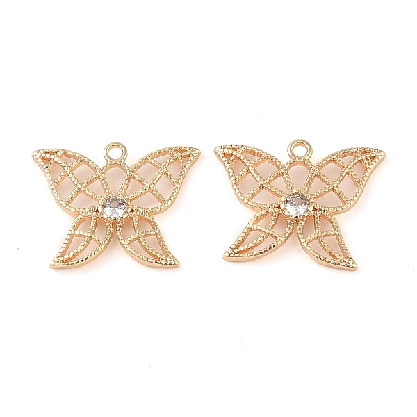 

PandaHall Brass Micro Pave Clear Cubic Zirconia Pendant, Butterfly, Real 18K Gold Plated, 15x19x2mm, Hole: 1.5mm Brass+Cubic Zirconia...