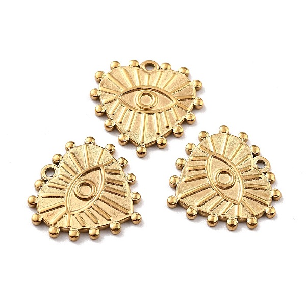 

PandaHall Ion Plating(IP) 316 Surgical Stainless Steel Pendants, Heart with Eye of Devil, Real 24K Gold Plated, 19x20x1.5mm, Hole: 1.2mm 316...