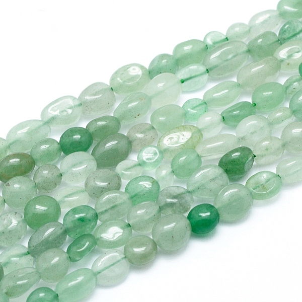 

PandaHall Natural Green Aventurine Beads Strands, Tumbled Stone, Nuggets, 5~12x6~7mm, Hole: 0.8mm, about 46~57pcs/strand, 15.16 inch(38.5cm)...