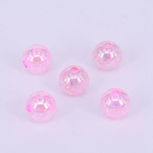 

PandaHall Electroplate Crackle Acrylic Beads, AB Color Plated, Round, Pink, 8mm, Hole: 2mm, about 622pcs/173g Acrylic Round Pink