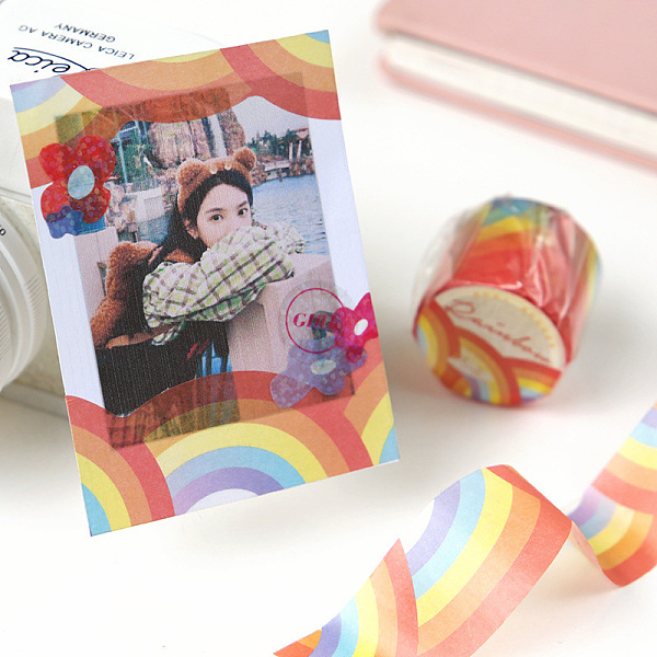 

PandaHall Landscaping Theme Adhesive Paper Decorative Tape, for Card-Making, Scrapbooking, Diary, Planner, Envelope & Notebooks, Rainbow...