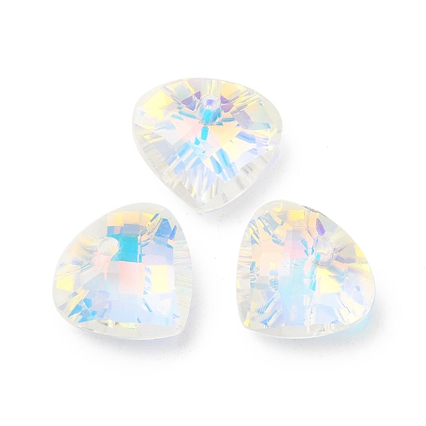 

PandaHall Electroplated Glass Pendants, Back Plated, Faceted, Teardrop Charms, Alice Blue, 12x13x5mm, Hole: 1.2mm Glass Teardrop