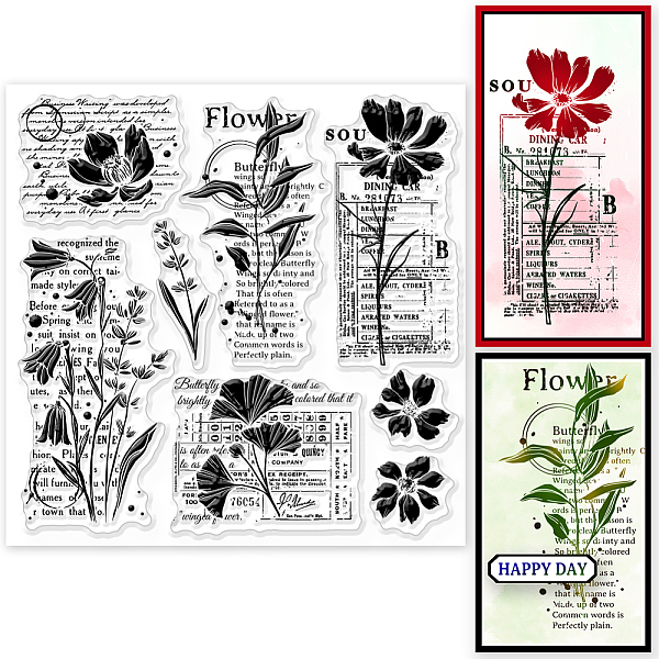 

PandaHall PVC Plastic Stamps, for DIY Scrapbooking, Photo Album Decorative, Cards Making, Stamp Sheets, Film Frame, Flower, 15x15cm Plastic...