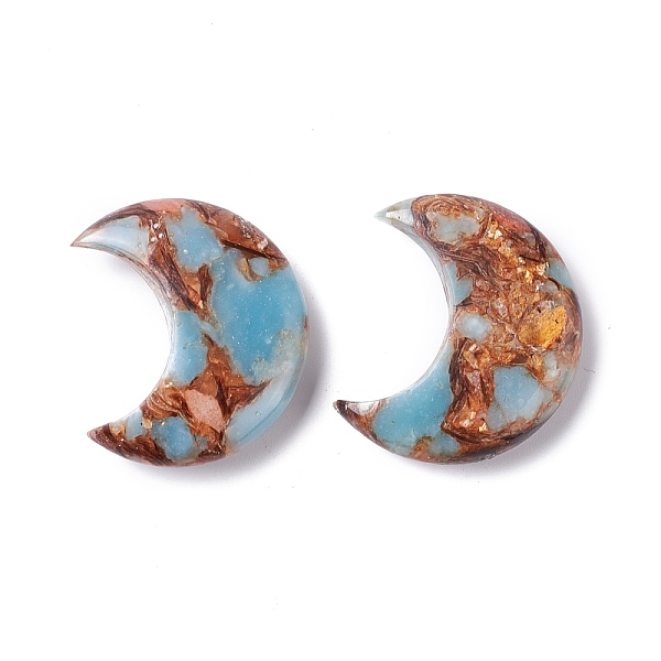 

PandaHall Assembled Synthetic Bronzite and Serpentine Jade Cabochons, Moon, 30x25x9mm Serpentine Moon