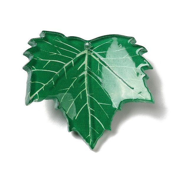 

PandaHall Opaque Acrylic Pendants, Leaf Charm, Green, 33x35x3mm, Hole: 1.6mm Acrylic Leaf Green