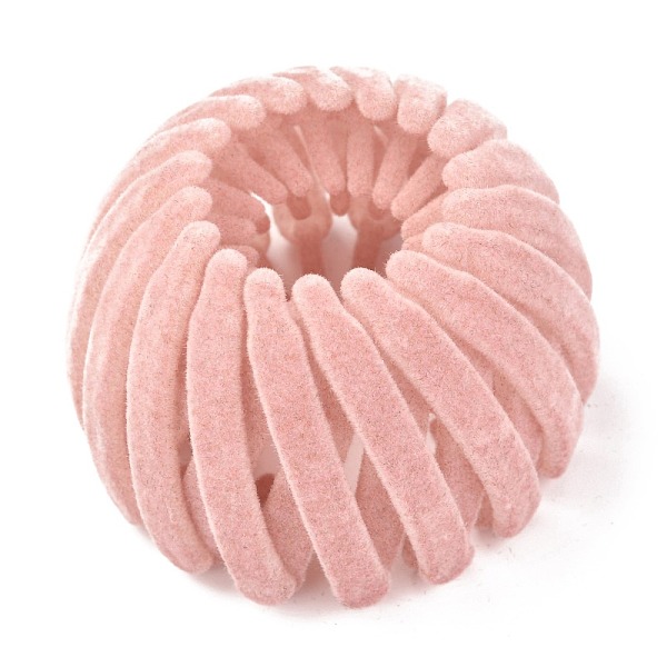 

PandaHall Velvet Bird Nest Hair Clips, Expandable Ponytail Holder for Women, Pink, 60~65x38~40mm, Inner Diameter: 74~80mm Plastic Pink