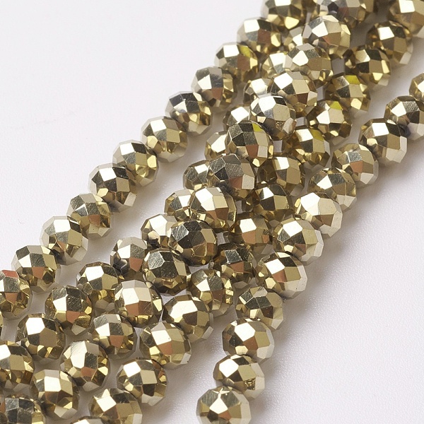 

PandaHall Electroplate Glass Beads Strands, Full Plated, Faceted, Rondelle, Antique Bronze Plated, 4~4.5x3mm, Hole: 0.5mm, about...