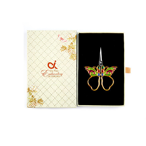 

PandaHall Stainless Steel Scissors, Embroidery Scissors, Sewing Scissors, with Zinc Alloy Enamel Handle, Butterfly, Yellow Green...