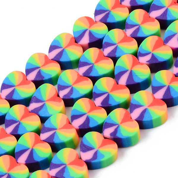

PandaHall Handmade Polymer Clay Beads Strands, for DIY Jewelry Crafts Supplies, Heart, Colorful, 9x10x4mm, Hole: 1.5mm, about...