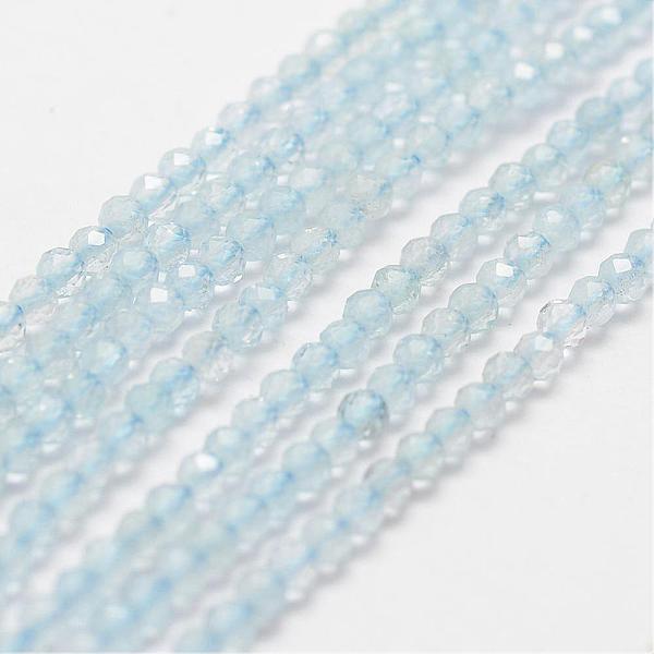

PandaHall Natural Aquamarine Bead Strands, Grade AA, Faceted, Round, 2mm, Hole: 0.5mm, about 160~179pcs/strand, 12.5 inch~12.9 inch..., Green