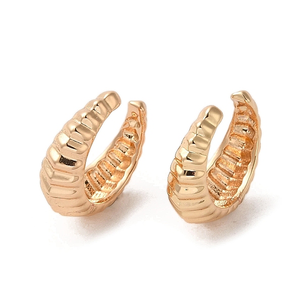 

PandaHall Brass Cuff Earrings, Double Horn, Light Gold, 13.5x5mm Brass Horn