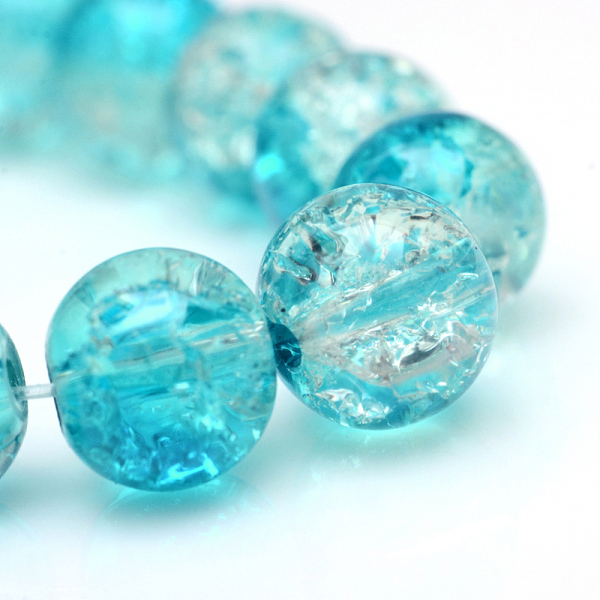 

PandaHall Baking Painted Crackle Glass Beads Strands, Round, Dark Turquoise, 6mm, Hole: 1.3~1.6mm, about 133pcs/strand, 31.4 inch Glass..., Cyan
