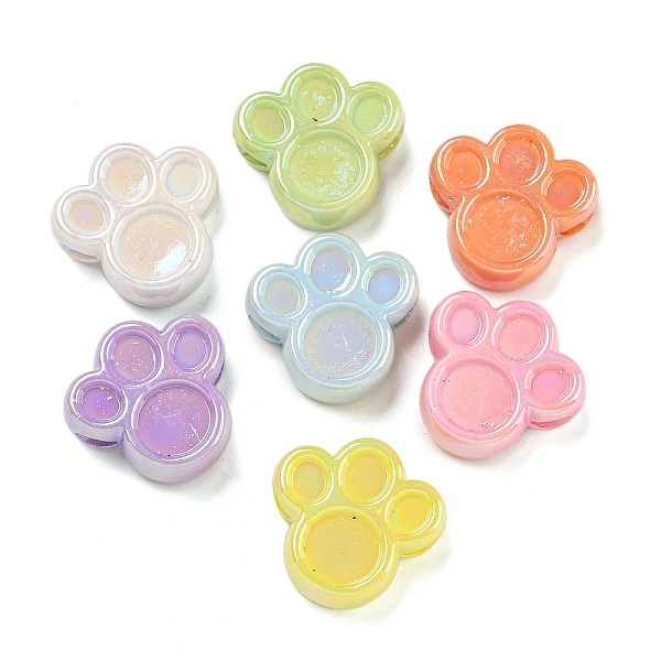 

PandaHall UV Plating Iridescent Acrylic Beads, Paw Print, Mixed Color, 23.5x24x9mm, Hole: 2.5mm Acrylic Paw Print Multicolor
