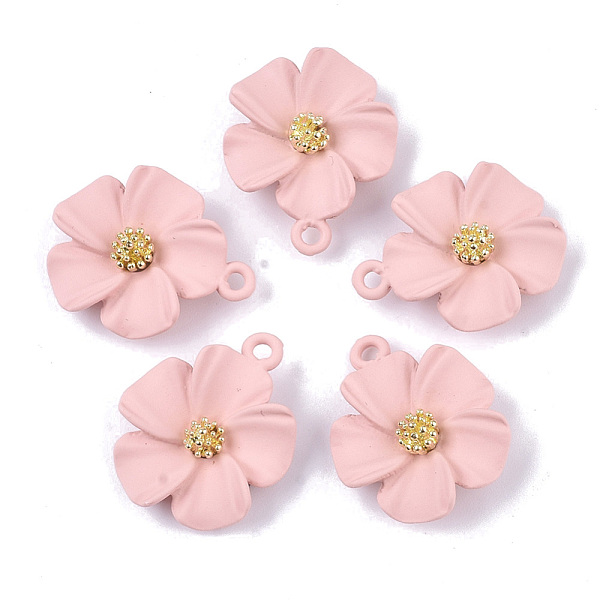 

PandaHall Spray Painted Alloy Pendants, Flower, Pink, 23.5x19.5x6mm, Hole: 1.8mm Alloy Flower Pink