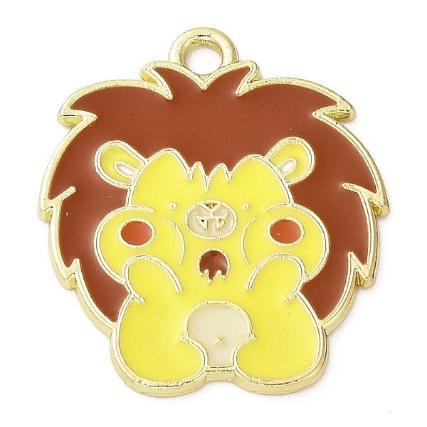 

PandaHall Cartoon Alloy Enamel Pendants, Golden, Lion, 25x22x1mm, Hole: 2mm Alloy+Enamel Lion
