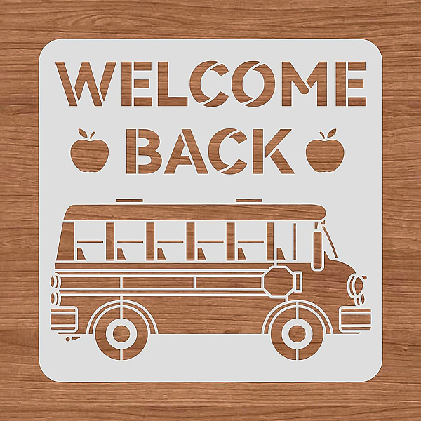 

PandaHall Plastic Reusable Drawing Painting Stencils Templates, for Painting on Scrapbook Fabric Tiles Floor Furniture Wood, Square, Bus..., White