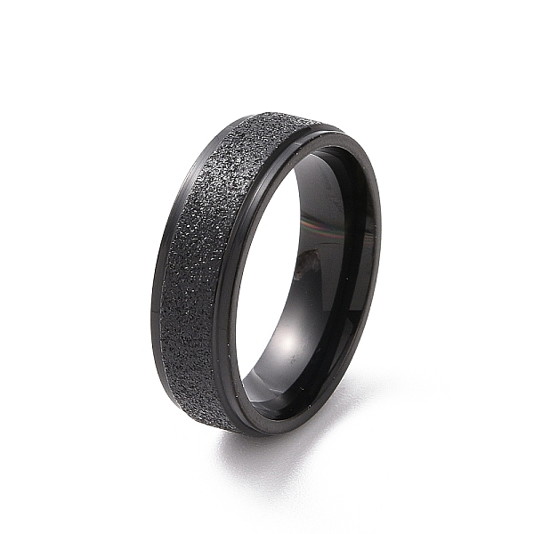 

PandaHall Textured 201 Stainless Steel Flat Finger Ring for Women, Electrophoresis Black, Inner Diameter: 17mm 201 Stainless Steel