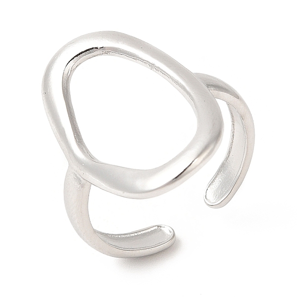 

PandaHall 201 Stainless Steel Finger Ring, Cuff Rings, Hollow Irregular Oval Rings for Men Women, Stainless Steel Color, US Size 7(17.3mm)...