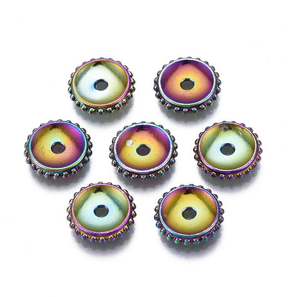 

PandaHall Rack Plating Rainbow Color Alloy Beads, Cadmium Free & Nickel Free & Lead Free, Heishi Beads, Disc/Flat Round, 11x2.5mm, Hole...