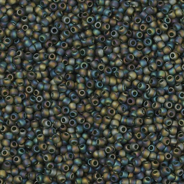 

PandaHall TOHO Round Seed Beads, Japanese Seed Beads, (180F) Transparent AB Frost Olivine, 11/0, 2.2mm, Hole: 0.8mm, about 1110pcs/bottle..., Green