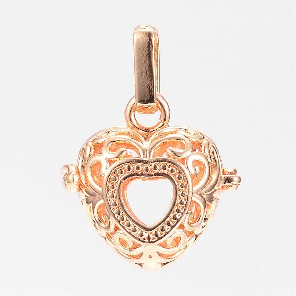 

PandaHall Rack Plating Brass Cage Pendants, For Chime Ball Pendant Necklaces Making, Hollow, Heart, Golden, 20.5x21x15mm, Hole: 3.5x8.5mm...