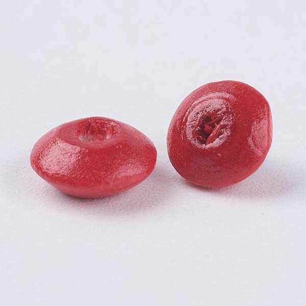 

PandaHall Natural Wood Beads, Lead Free, Dyed, Rondelle, Red, 6x3mm, Hole: 2mm, about 25440pcs/1000g Wood Rondelle Red