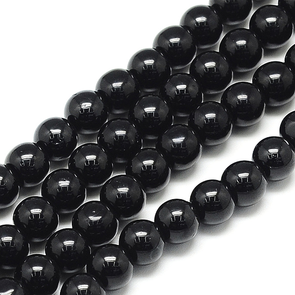 

PandaHall Natural Black Tourmaline Beads Strands, Round, Dyed, 6x6mm, Hole: 1mm, about 62pcs/strand, 15.5 inch Tourmaline Round