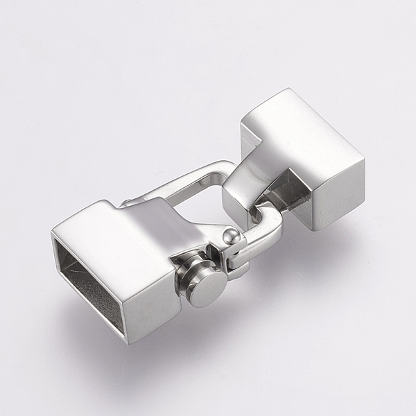 

PandaHall 304 Stainless Steel Clasps, Stainless Steel Color, 33x16x8mm, Hole: 6x12mm 304 Stainless Steel