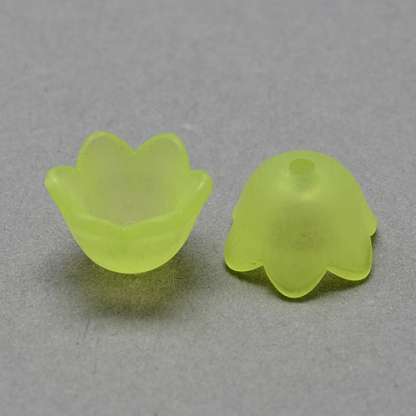 

PandaHall Transparent Acrylic Beads, Frosted Style, Tulip Flower Bead Caps, Lily of the Valley Green Yellow, 10x9x6.5mm, Hole: 1.5mm, about...