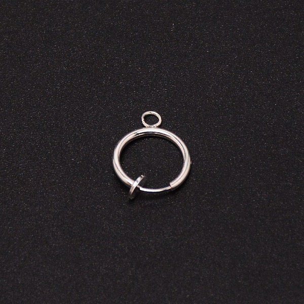

PandaHall Brass Clip-on Hoop Earring Findings, for Non-pierced Ear, Silver, 17.5x13x1.5mm, Hole: 2.2mm, Pin: 0.7mm Brass